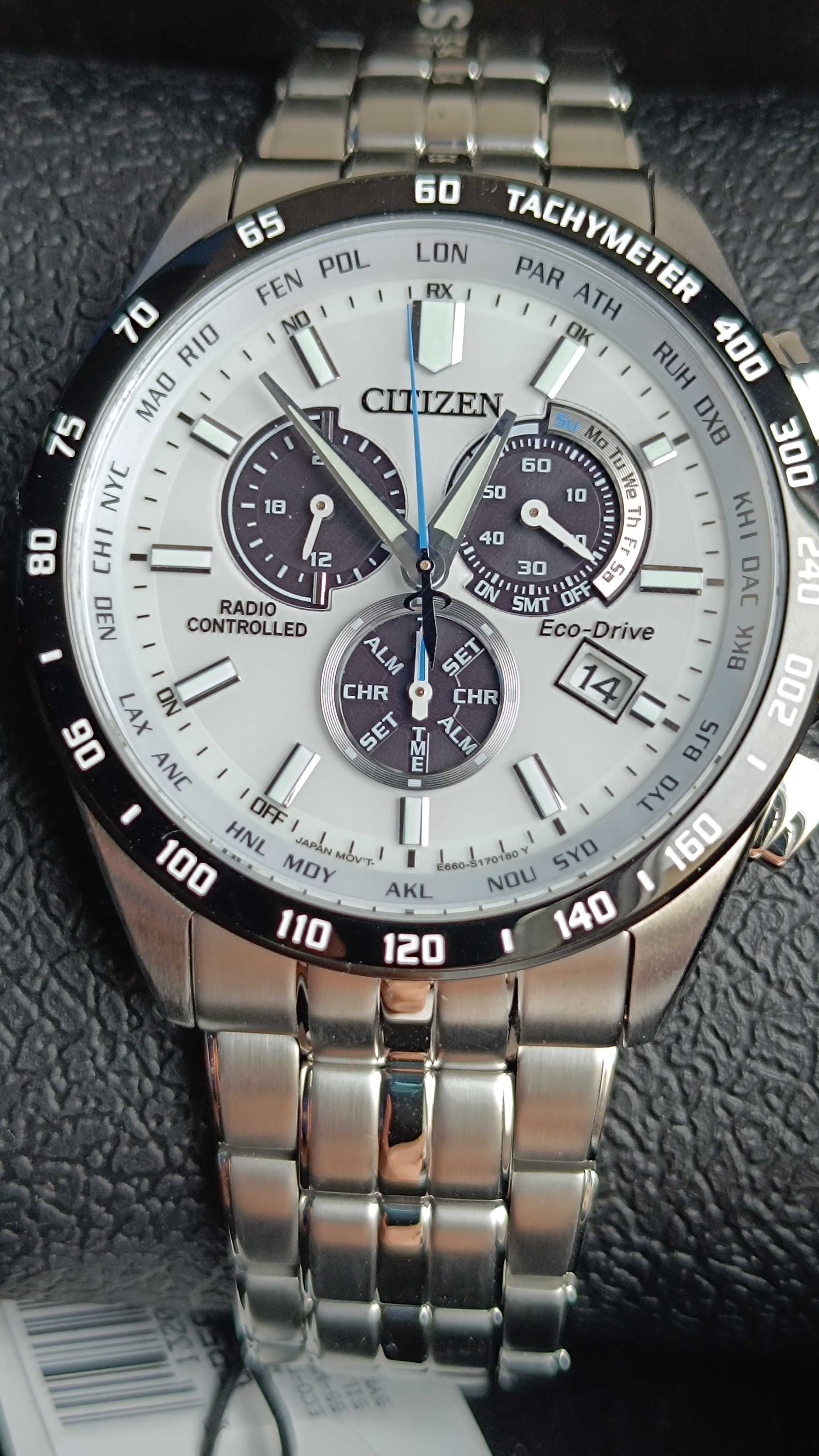 Nowy męski zegarek CITIZEN Oryginalny Gwarancja CB5874-57A Biały