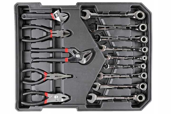 NOWY DUŻY Zestaw Narzędzi Kluczy Bity Nasadki Walizka Mobilny Warsztat