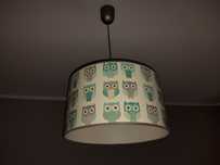 Abażur lampa wisząca sowy miętowa szara