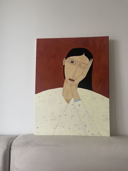 Duży obraz własnoręcznie malowany 60 x 80 cm. Abstrakcyjny obraz