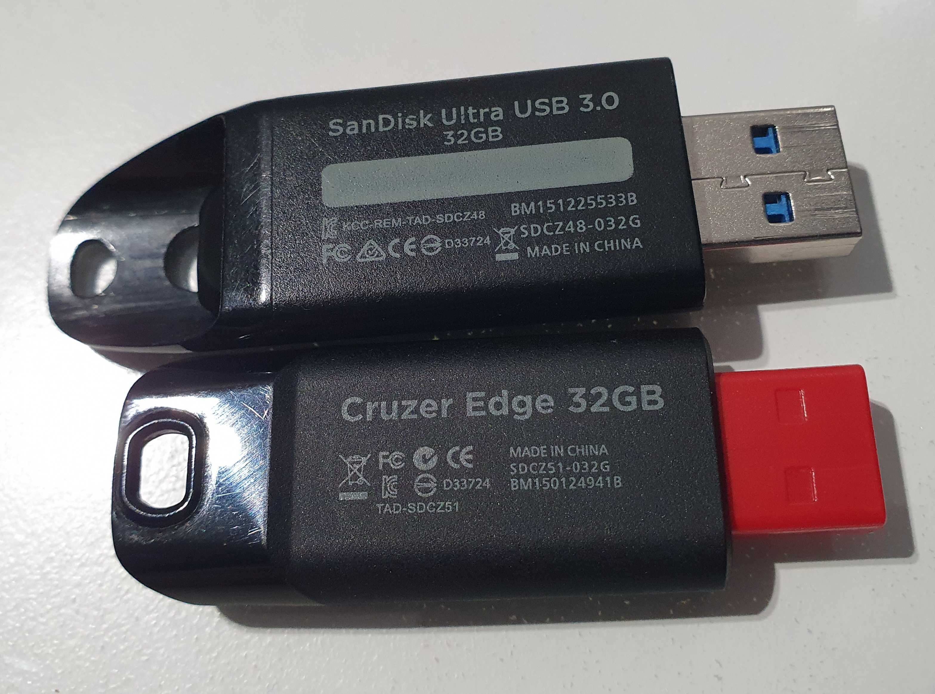 2 x Dysk Pendrive ssd Sandisk Ultra 32gb i Cruzer Edge 32gb = 64gb