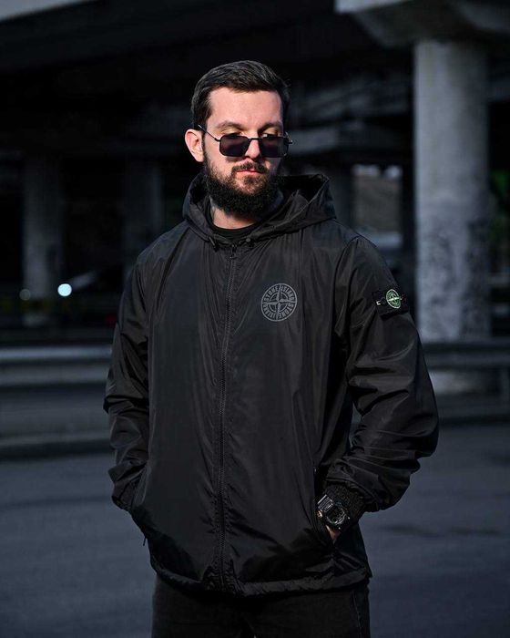 Куртка Стон Исланд Вітровка Stone Island чорна Jacket
