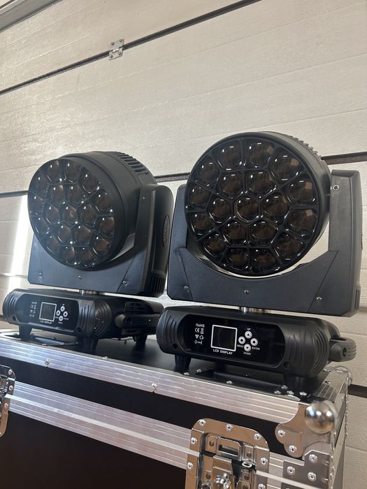 2x LED BEAM WASH 19x40w Big Bee Eye + case  Ruchoma glowa , RGBW, Zoom