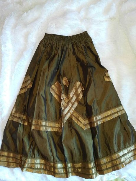 Стильная золотистая юбка хаки универсальный размер