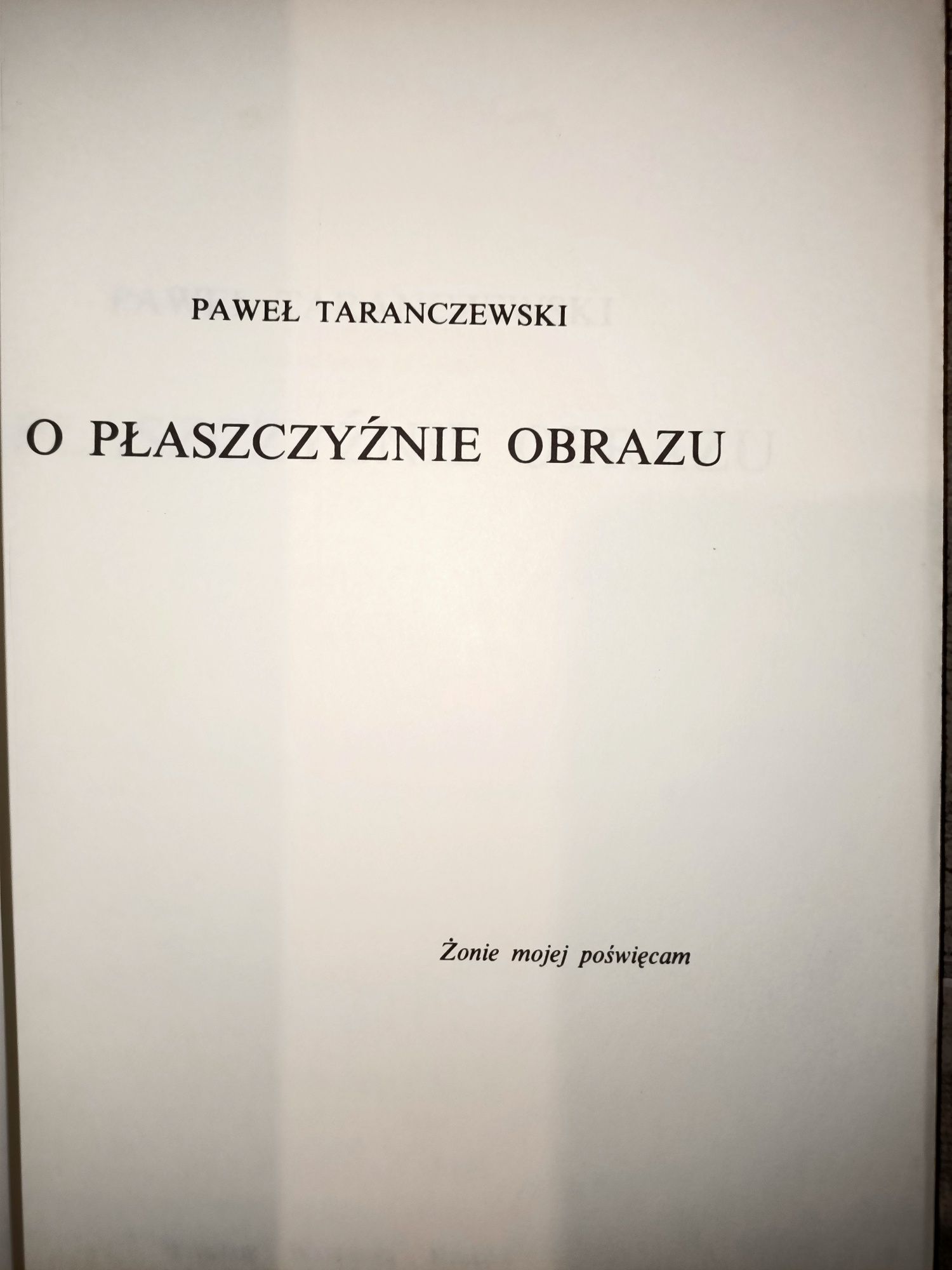 O płaszczyźnie obrazu Taranczewski