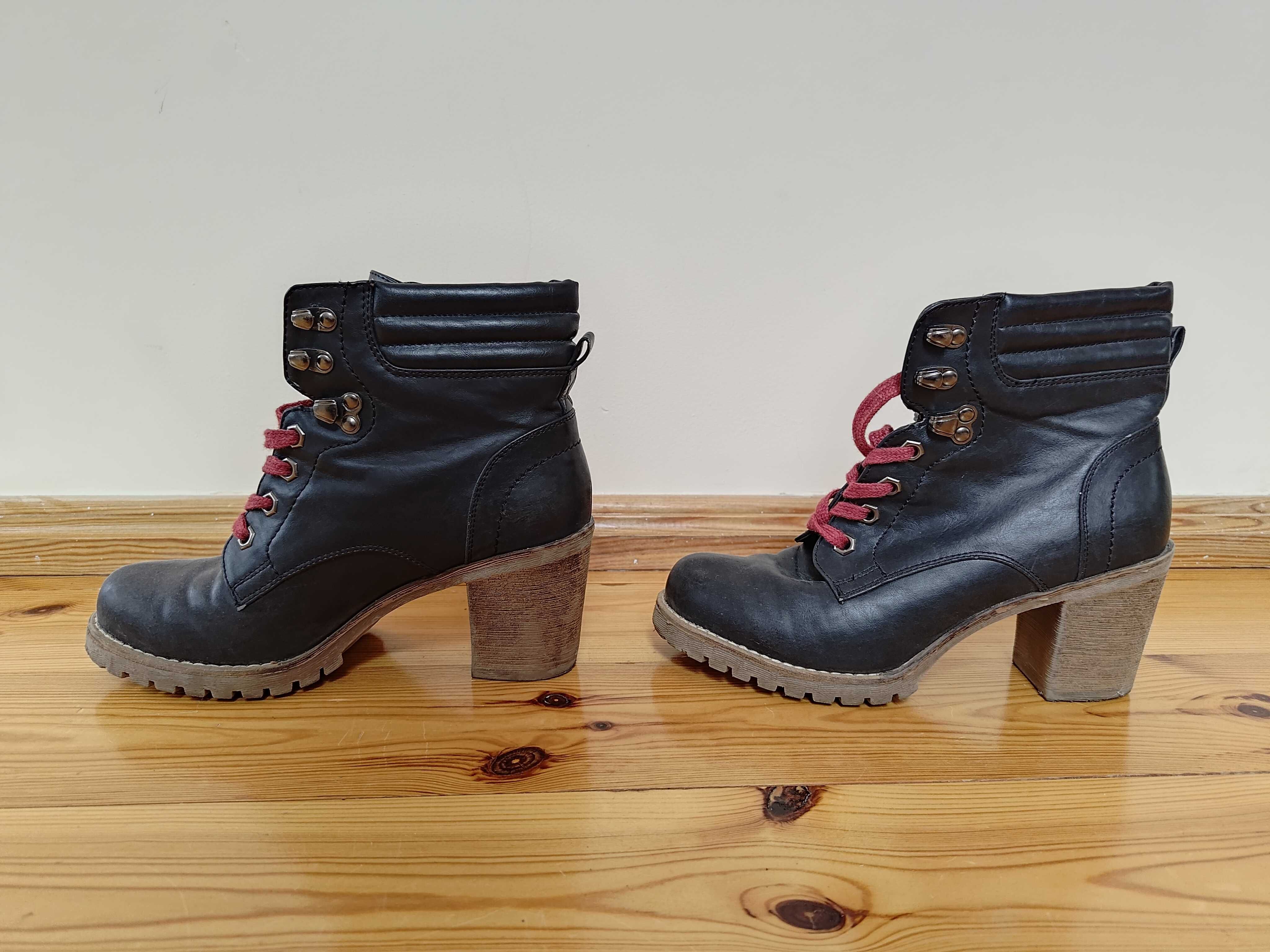 Buty damskie na obcasie, rozmiar 38