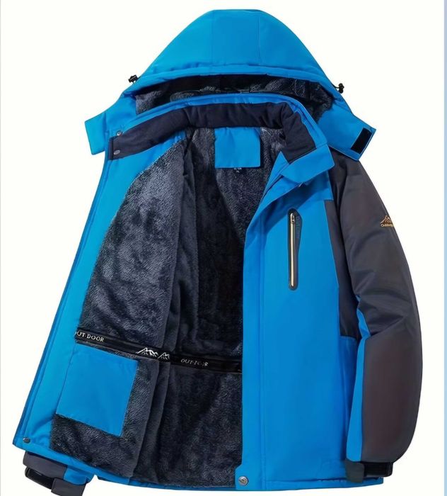 Męska zimowa ciepła kurtka wiatroszczelna