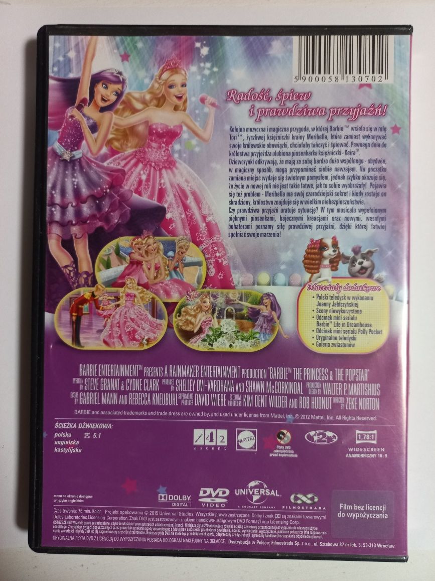 Barbie księżniczka i piosenkarka DVD
