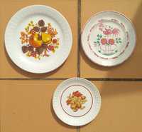 Conjunto de 3 pratos pintados à mão Vintage
