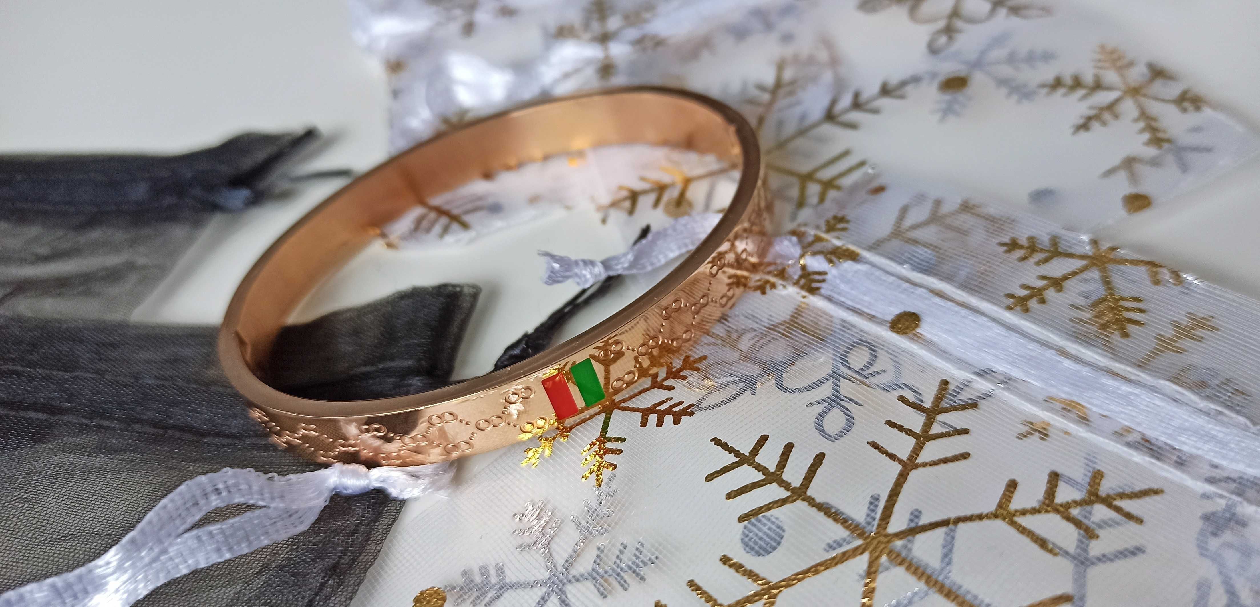 PREZENT Bransoletka damska sztywna NA SYLWESTRA rose gold