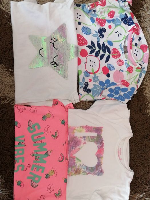 4 sztuki t-shirt bluzeczka bluzka r 122