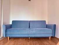 Sofa błękitna AMBER rozkładana- wygodna i stylowa /możliwy transport