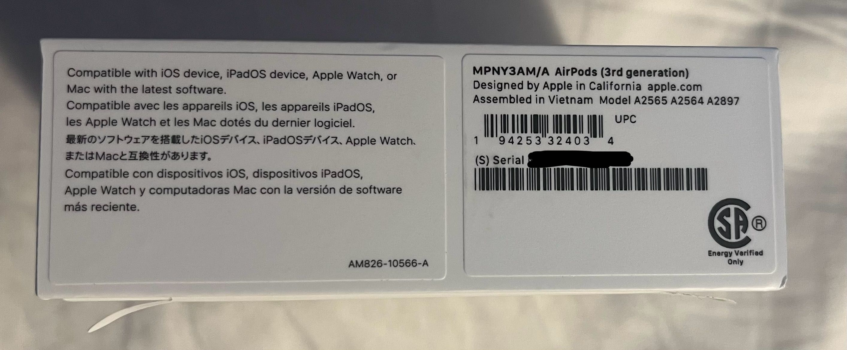 Słuchawki bezprzewodowe Apple AirPods 3 etui ładujące Lightning