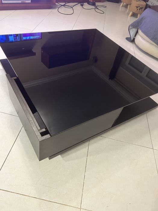 Mesa de centro vidro preto