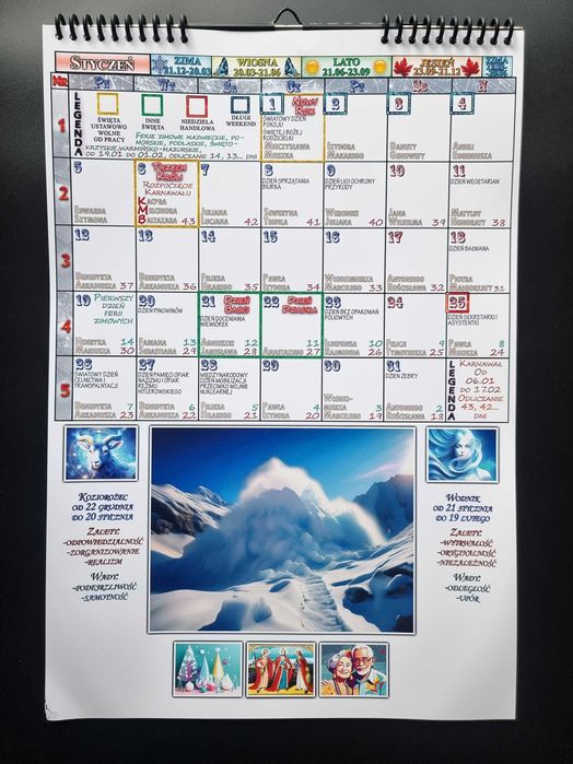 Kalendarz ścienny 2026 42cm/30cm A3