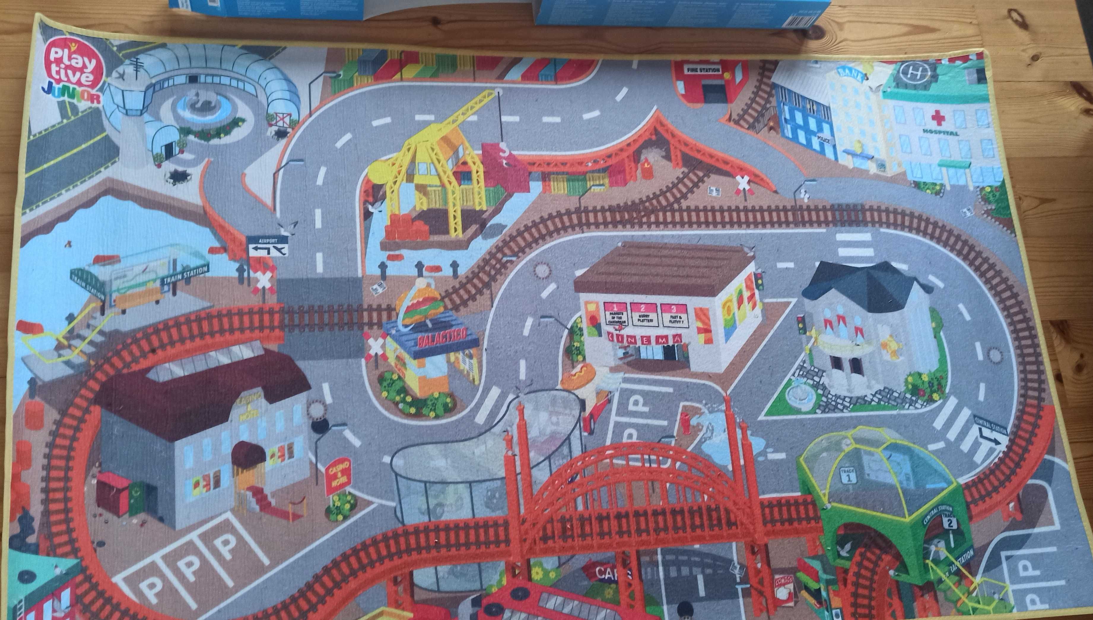 Dwustronny dywan do zabawy - miasto/wieś 150x90cm