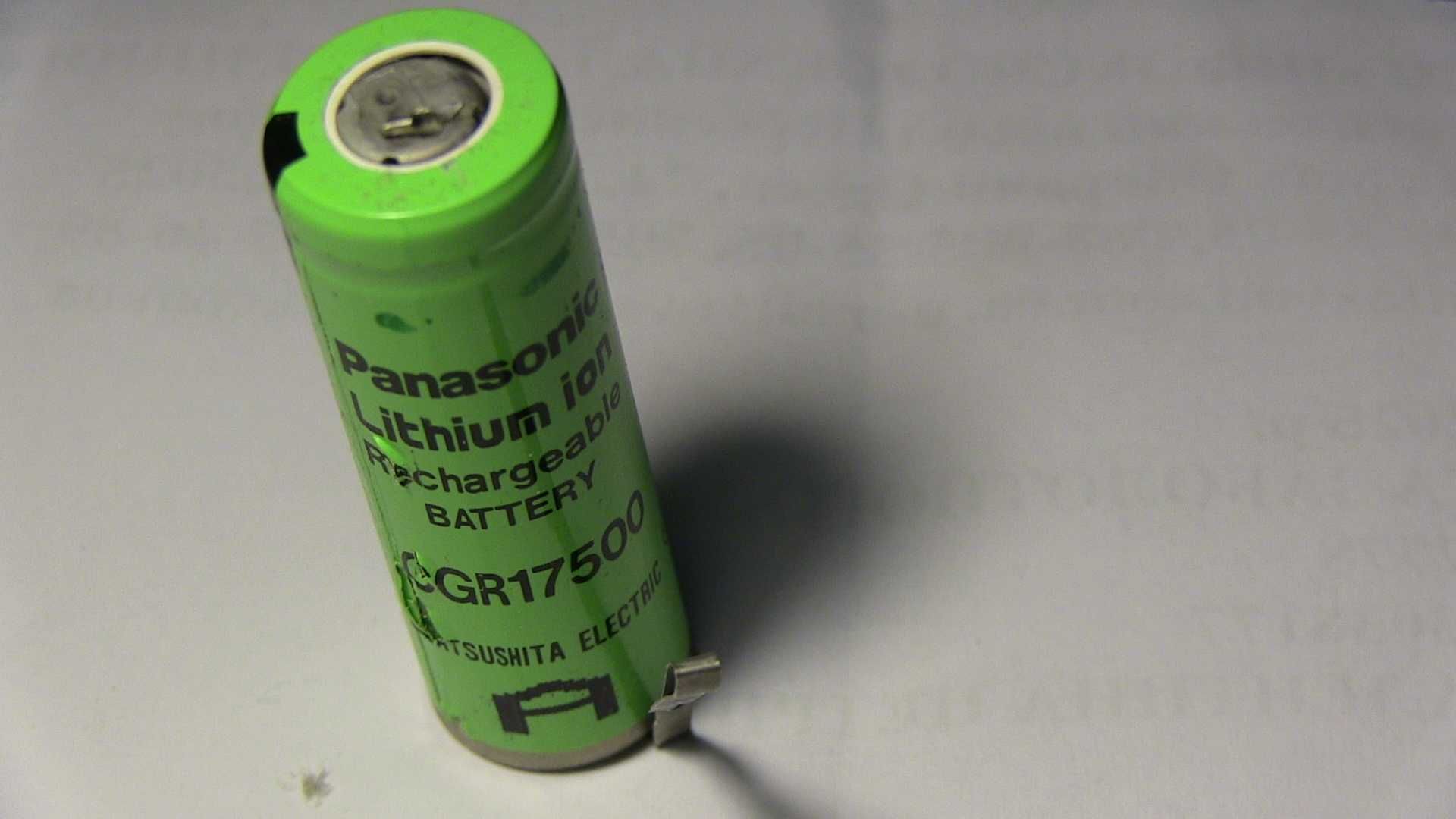 Аккумулятор 17500 (5см) Li-on 3.7V Panasonic CGR 1000mAh -реал. измер.
