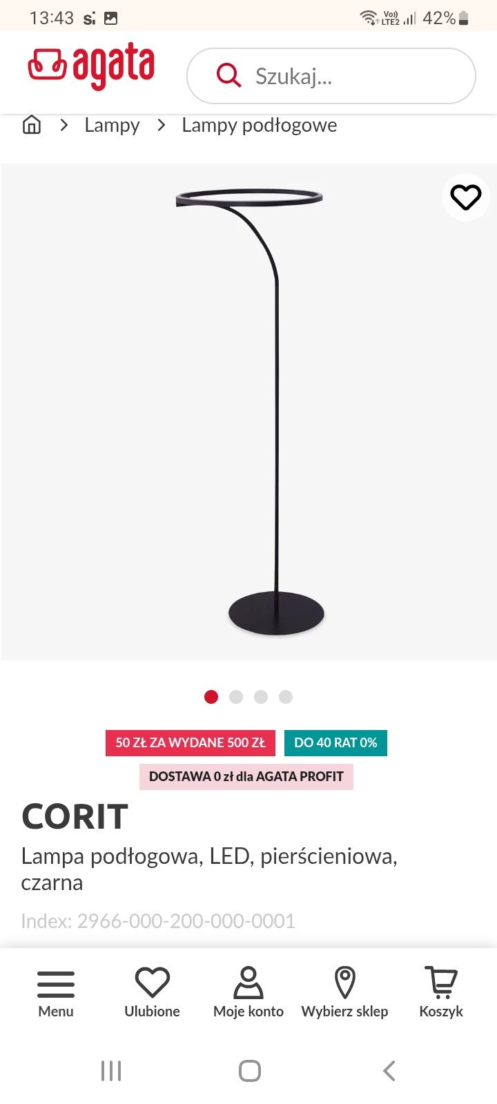 Lampa podłogowa led pierścieniowa