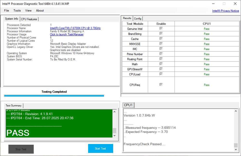 Procesor Intel Core i7-8700k pełen komplet, 100% sprawny