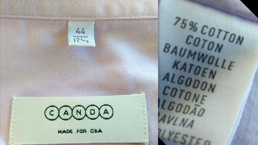 Męska koszula CANDA j.fiolet Rozm.XL/44 , 75% Bawełna
