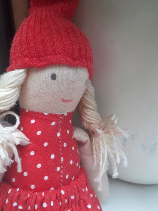 Krasnalka szyta na zamowienie z blueandwhite w stylu maileg