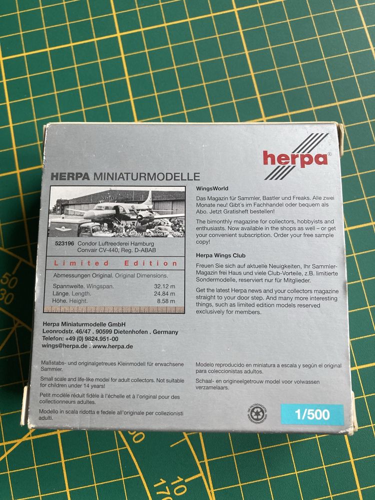 Herpa Convair CV-440 Condor 1:500