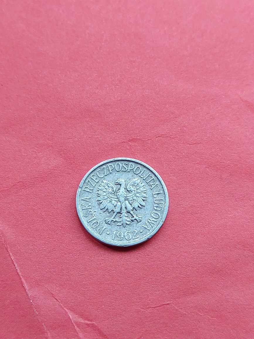 moneta z czasów PRL 5 groszy 1962r bez znaku mennicy