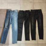 Spodnie jeansowe 2* Stradivarius 36 + woskowane Zara 34