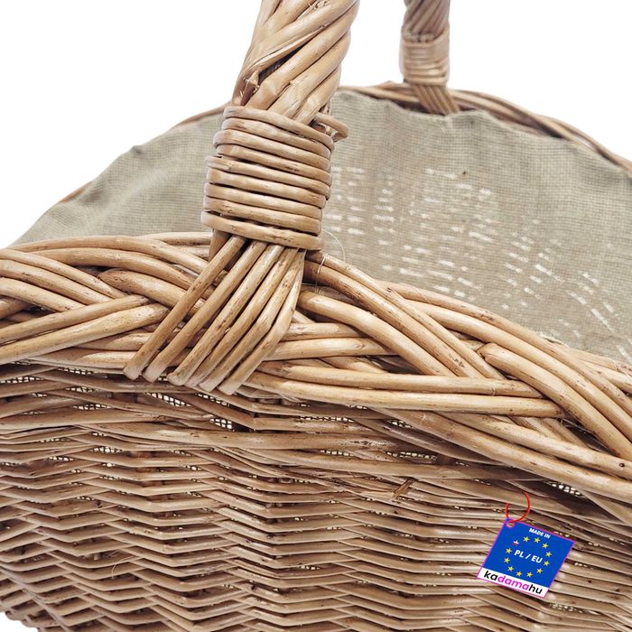 Kosz wiklinowy na drewno z jutą 69x45cm Koszyk kominkowy
