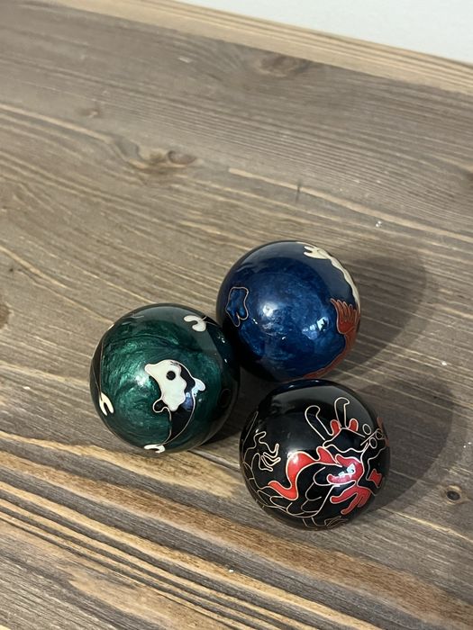 Grające kulki Bao Bao do medytacji zdowotne chińskie cloisonne