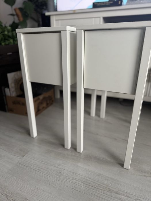 2x Szafka/stolik nocna wąska 30cm Ikea Nordli biała
