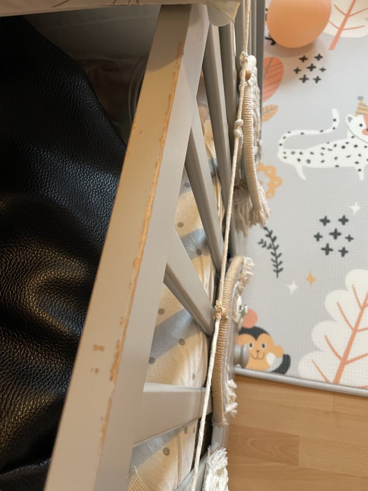 Ikea Gonatt szare łóżeczko niemowlęce