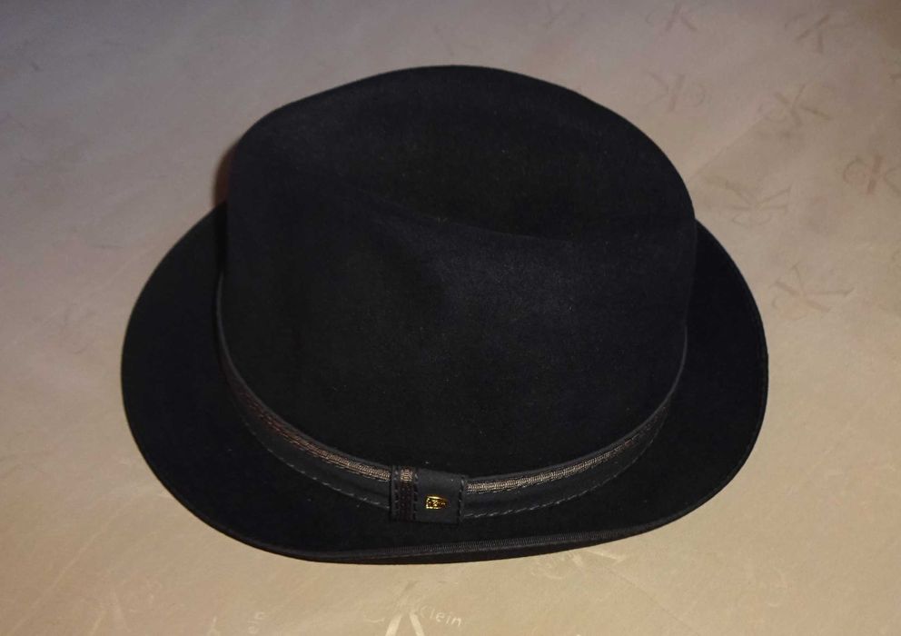 MAYSER oryginalny czarny luksusowy kapelusz unikat vintage 1978
