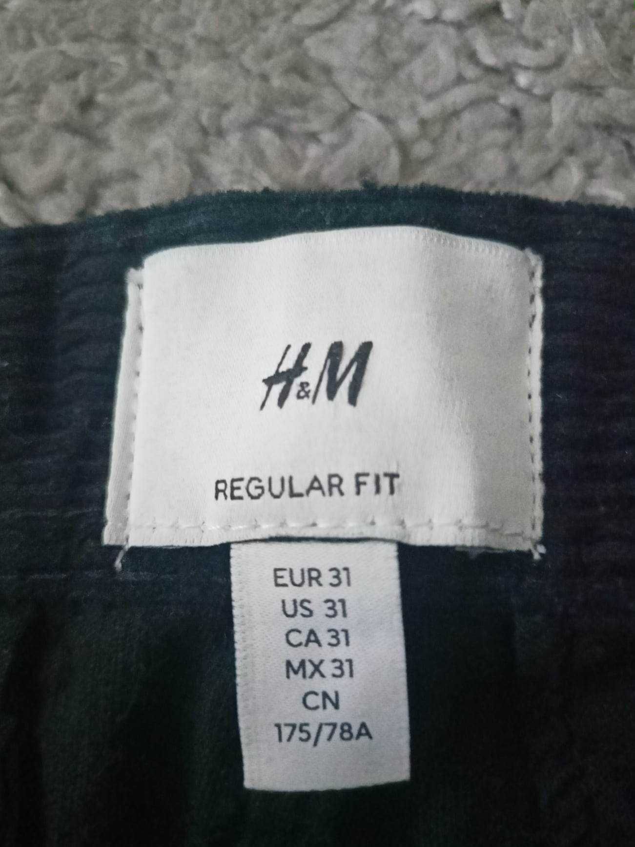 Spodnie sztruksowe czarne H&M