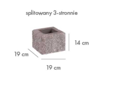 Pustak Ogrodzeniowy  Split Łupany 19x19x14 Ogrodzenie Murek II gatunek