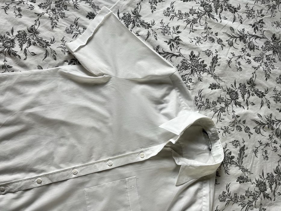 Bawełniana koszula bluzka zapinana na guziki krótki rękaw 40 L 42 XL
