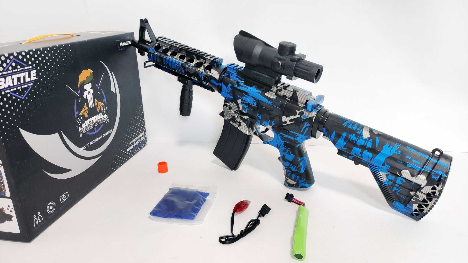 Дитячий автомат на орбізах M416, АКБ 7.4 V, 71 см, 8000 шт. орбізів