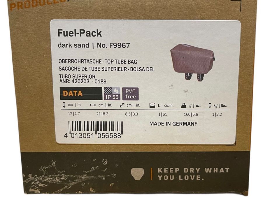 Torba rowerowa na ramę ORTLIEB Fuel Pack 1L F9967 brązowa FV / 062-273