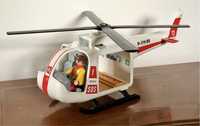 Stary duży helikopter Playmobil 3789 retro zabawka 1987 śmigłowiec sos