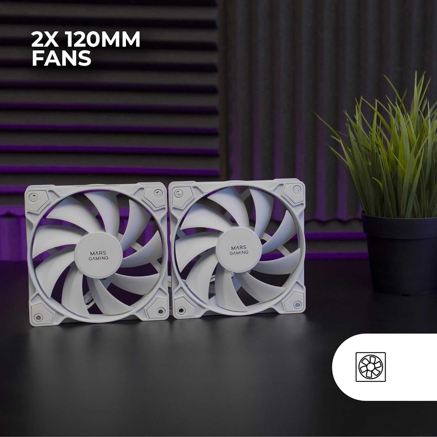 MARSGAMING Wentylator MF-PWMX2 120x120x25mm 12V 12dBA  RPM 2 sztuki
