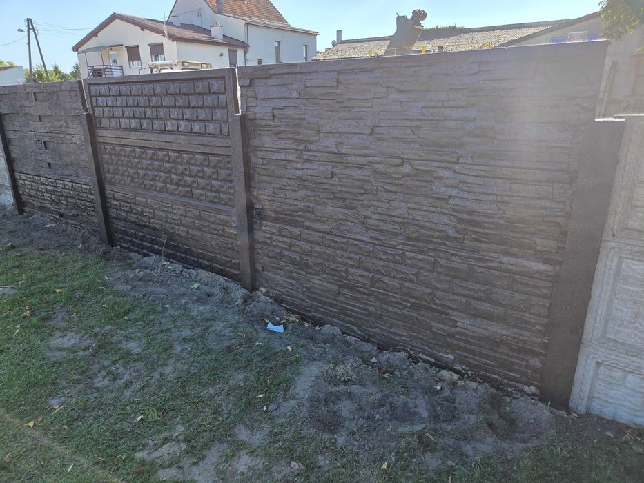 Ogrodzenia betonowe, produkcja, montaż, Płyty betonowe, Słupki