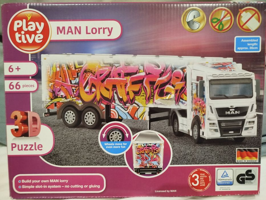PLAY TIVE Puzzle 3D ciężarówka Man RUCHOME KOŁA