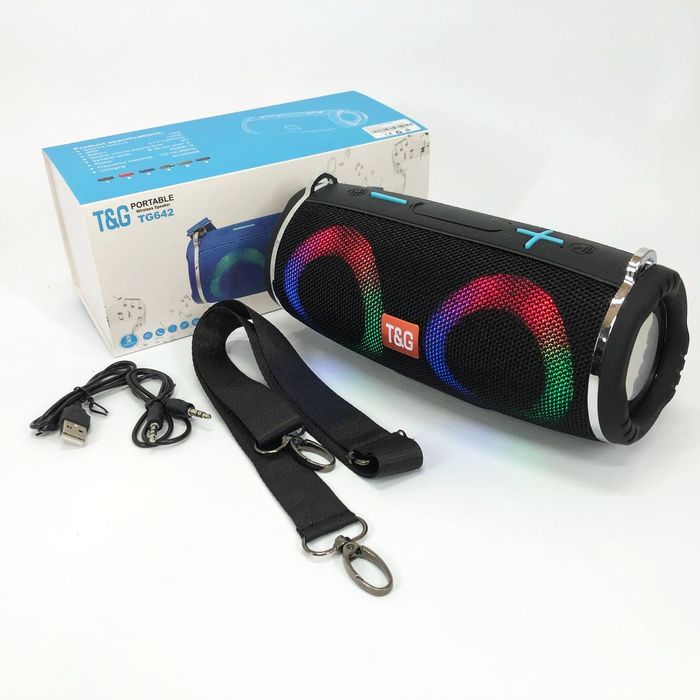 Портативна колонка TG642 з RGB підсвічуванням та ремінцем, акумуляторн