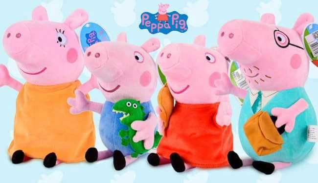 Peppa Pig: Conjunto de 4 peluches Porquinha Peppa, NOVOS