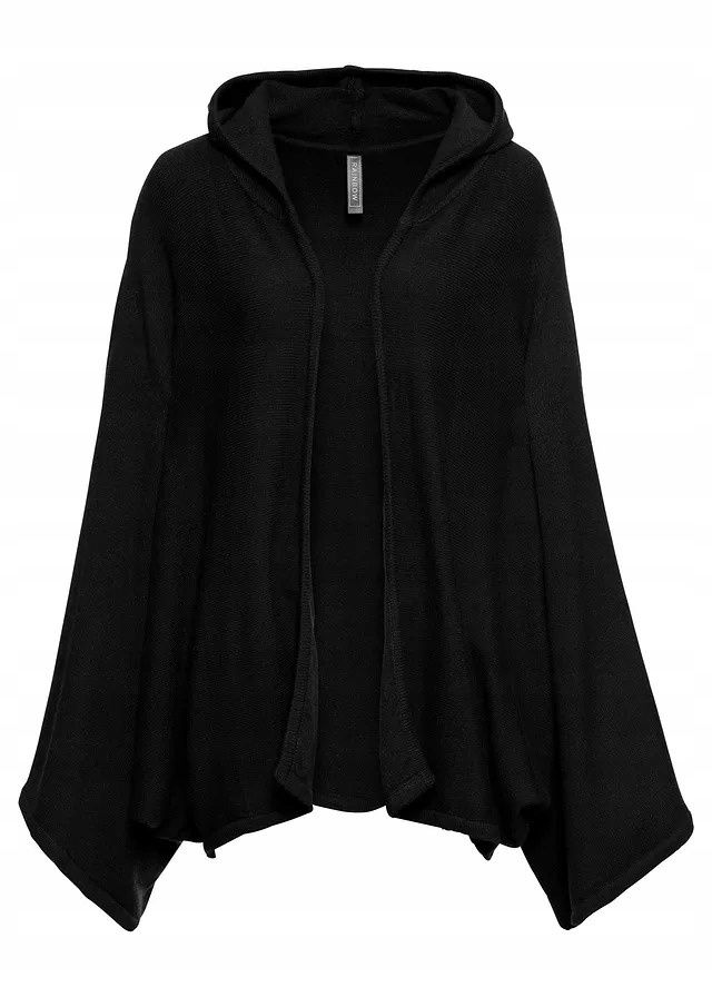 B.P.C sweter czarny bez zapięcia oversize z kapturem krótki 44/46.