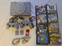 Playstation 1 stan igła SCPH-9002  2 pady,  29 gier, 3 karty Ps1 psx