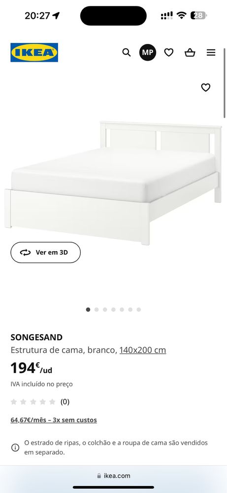 Cama Ikea Songesand c/tudo como nova