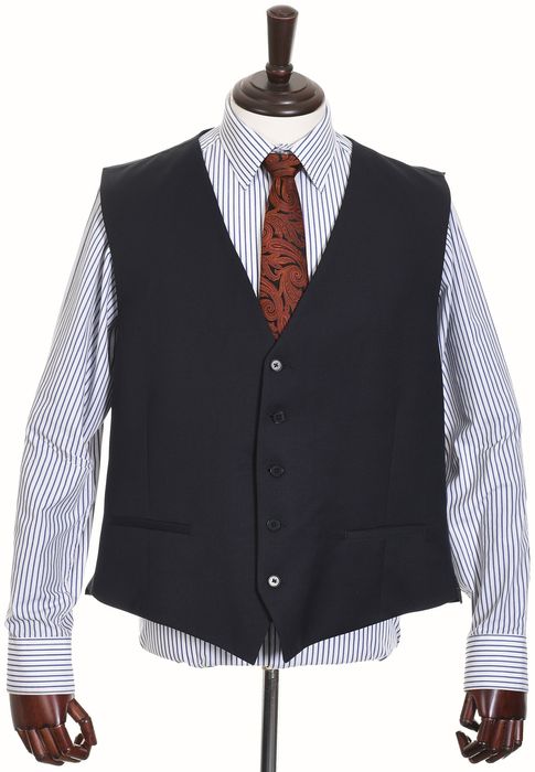 TED BAKER granatowa kamizelka garniturowa slim fit 47% wełna strecz 58
