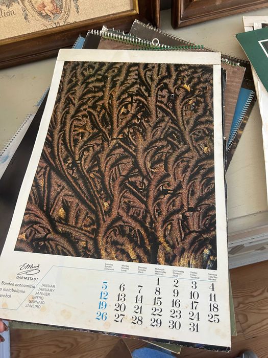 Calendários antigos para coleção