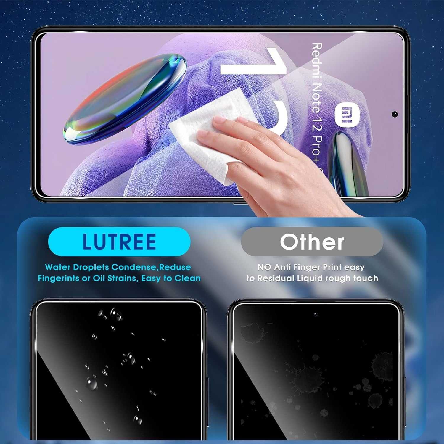 Lutree 3x szkło LCD 3x szkło aparat Xiaomi Redmi Note 12 Pro PLUS 5G